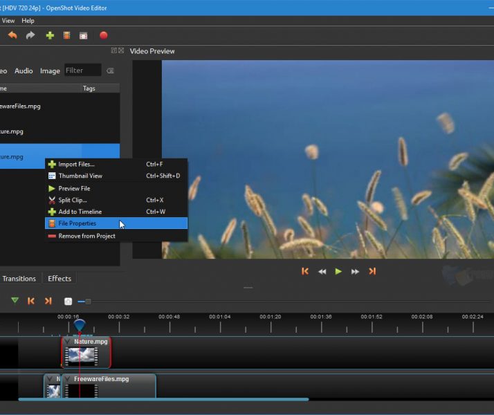 openshot video editor brightness
